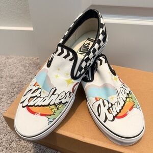 Vans unisex Slip-On Shoes - custome artwork - KINDNESS